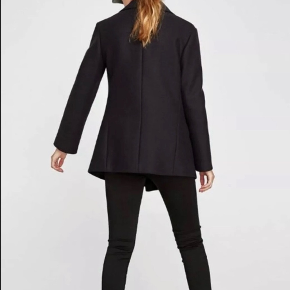 ❤️ NWT BEAUTIFUL ZARA DOUBLE BREASTED BLACK BLAZER SIZE MEDIUM. 4 BUTTON - Picture 13 of 13